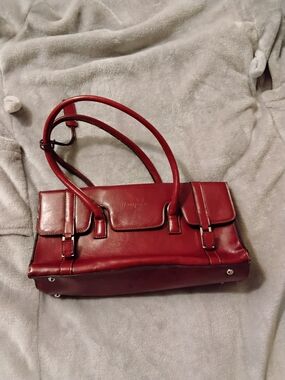 Red Leather Shoulder Bag by Salvatore Ferragamo